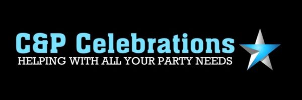 Logo of C&amp;P Celebrations with a star and tagline about party needs.