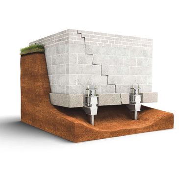 illustration of foundation underpinning - Pro Helical helical piers