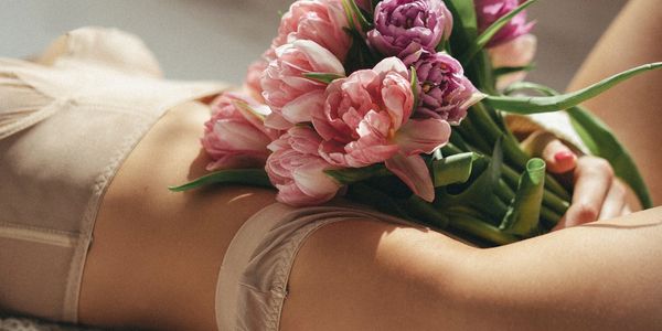 sexy woman with flowers