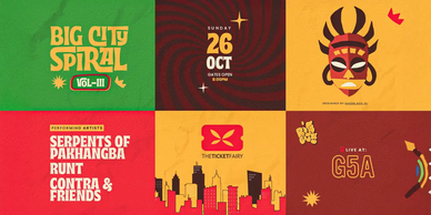 Big City Spiral Vol. III branding at G5A Mumbai. Event identity and campaign visuals by Magblack.