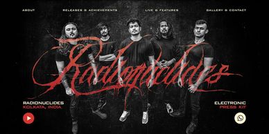 Heavy metal band Radionuclides in a dark EPK cover design by magblack