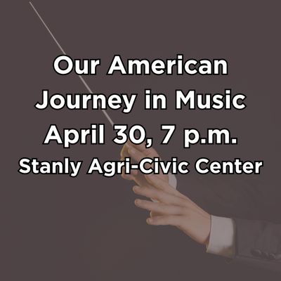 Announcement for music event on April 30 at Stanly Agri-Civic Center.