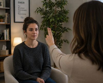 Therapist conducting EMDR therapy session with a patient.