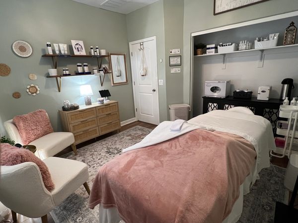 Serene facial treatment room in Buckeye, Arizona. 