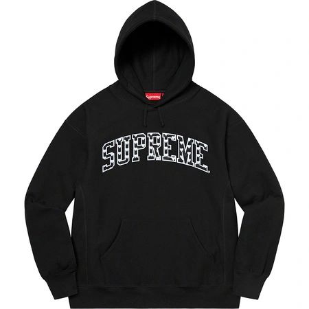 X LARGE Supreme Hearts Arc Hooded Sweatshirt BLACK