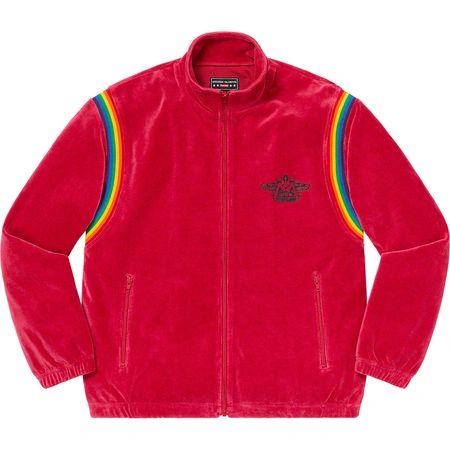 LARGE Supreme Hysteric Glamour Velour Track Jacket DUSTY RED