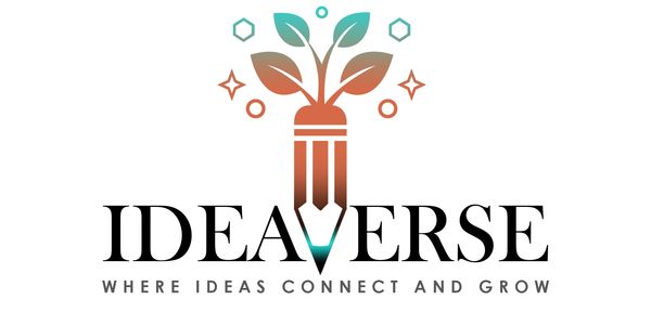 Logo of Ideaverse with a pencil and plant.