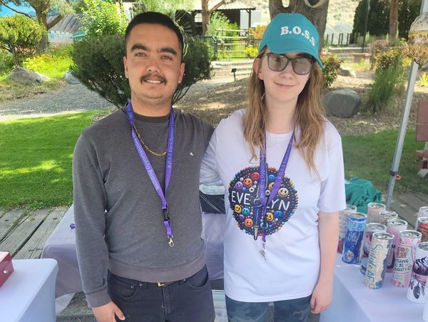 Colin and Evelyn, two center members, standing side-by-side