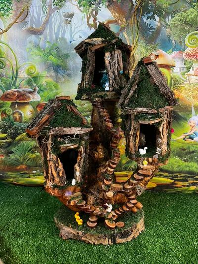 Triple Fairy House w/Swan