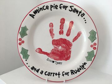 Bespoke print Christmas Eve Plate from Craftsea Paint Your Own Pottery Studio in Mumbles Swansea