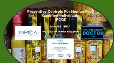 PCQI HUMAN FOOD OFFICIAL TRAINING – Certificado emitido pela FSPCA