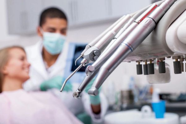 A close up shot of the dental equipment 