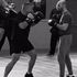 Sparring with boxing gloves on