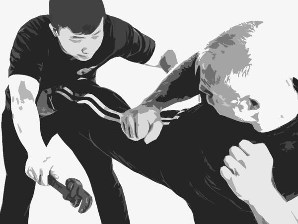 Kicking simulated attacker