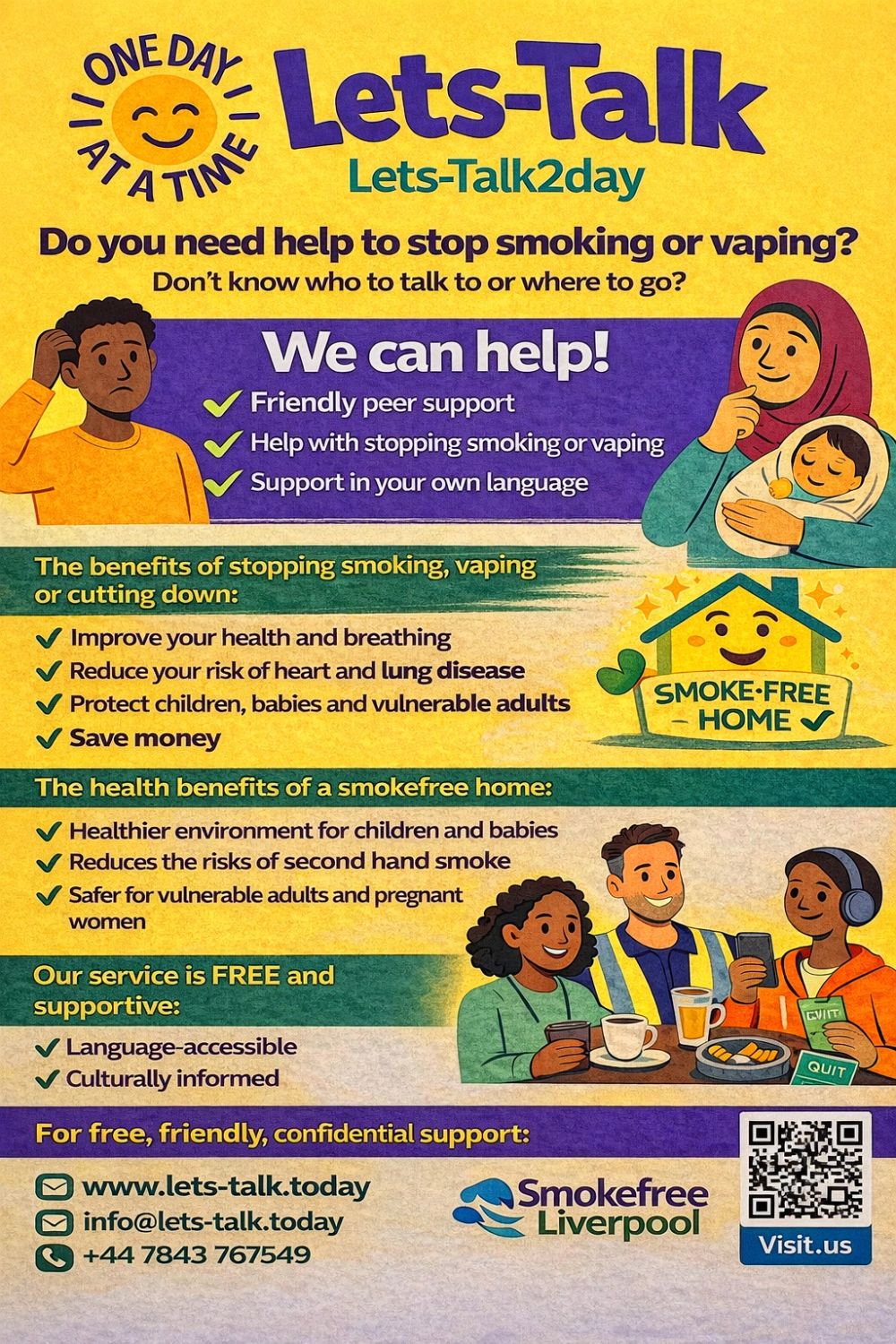 Smokefree Liverpool artwork used for the Lets-Talk2day stop smoking support sessions.