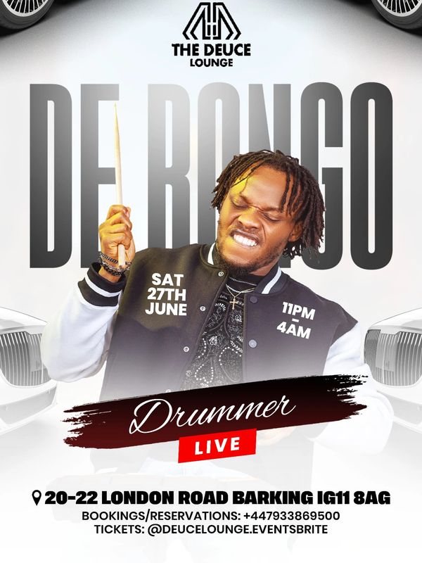 De Rongo Drummer 
Live on Sat 27th June 2026