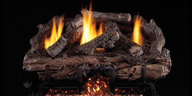 Logs being burned in a fireplace