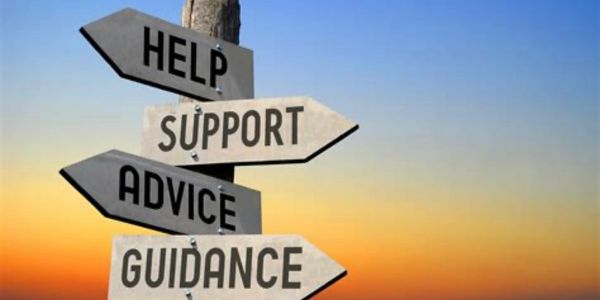 Sign for help, support, advice, and guidance
