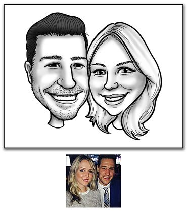 engagement gift caricature portrait love cartoon