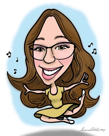 birthday gift caricature portrait cartoon dancer music