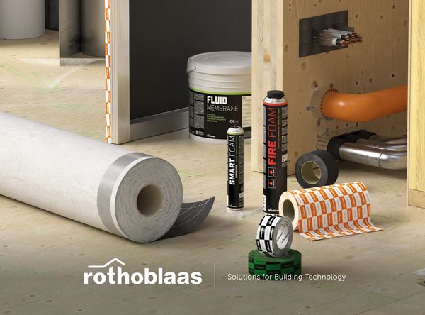 Rothoblaas airtightness and waterproofing solutions — membranes, foams, tapes, and fluid systems