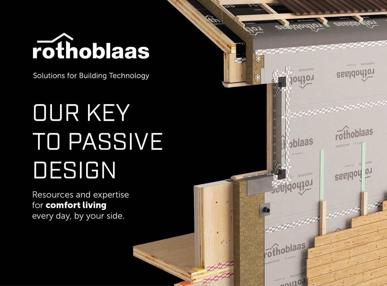 Rothoblaas membranes and sealing systems deliver airtight, waterproof, passive house wall solutions 