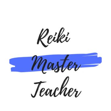 Text saying Reiki Master Teacher with blue highlight.
