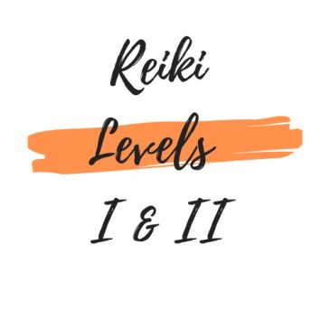 Reiki Levels I &amp; II text with orange highlight