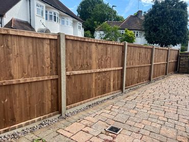 Front garden closeboard fencing