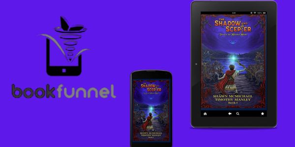 BookFunnel logo with eBook displayed on phone and tablet.
