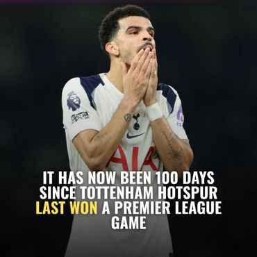 Tottenham Hotspur player disappointed as team hasn't won a Premier League game in 100 days.