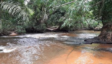 This is the river where captured Africans  took their last bath before being taken to the dungeons i