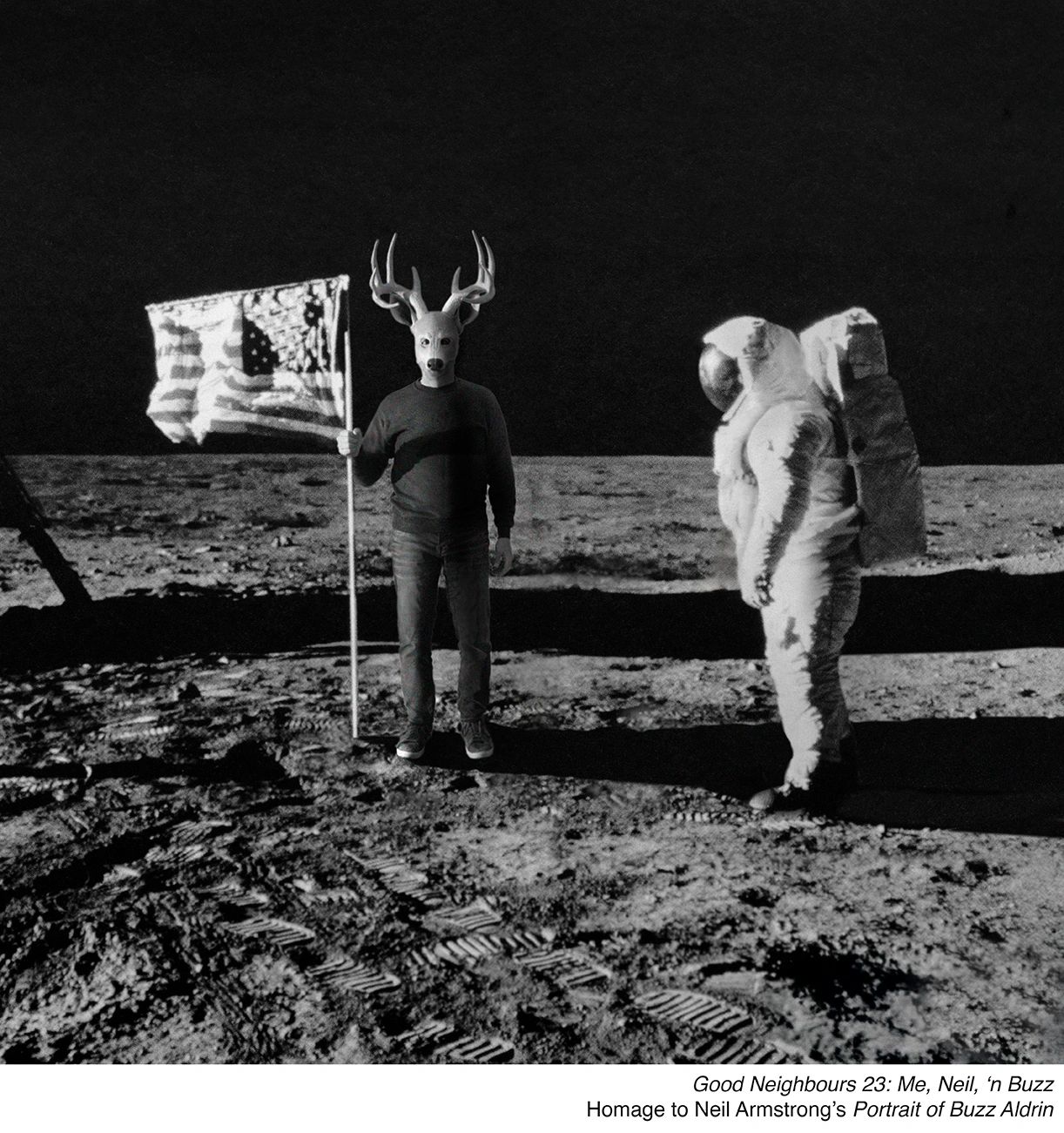 Mitch Kern, Good Neighbours: Me, Neil, 'n Buzz
Homage to Neil Armstrong's: Portrait of Buzz Aldrin