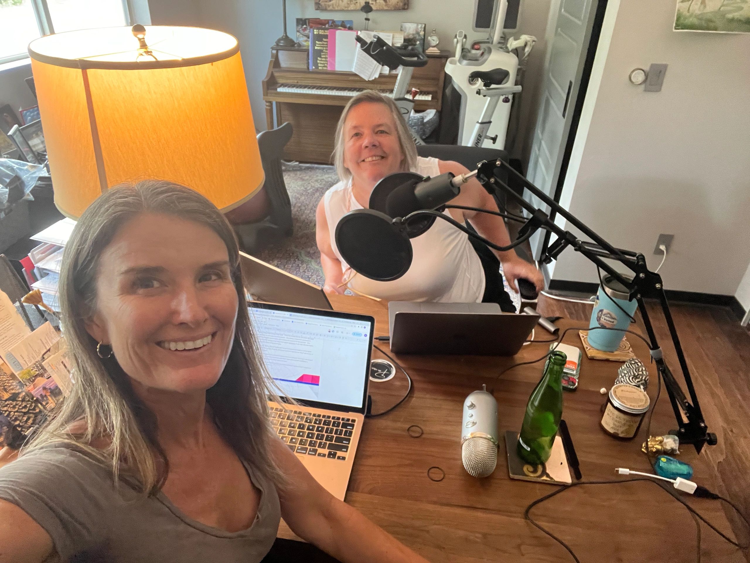 Becca Hammer and Dr. Suzanne Ciotti recording a podcast episode