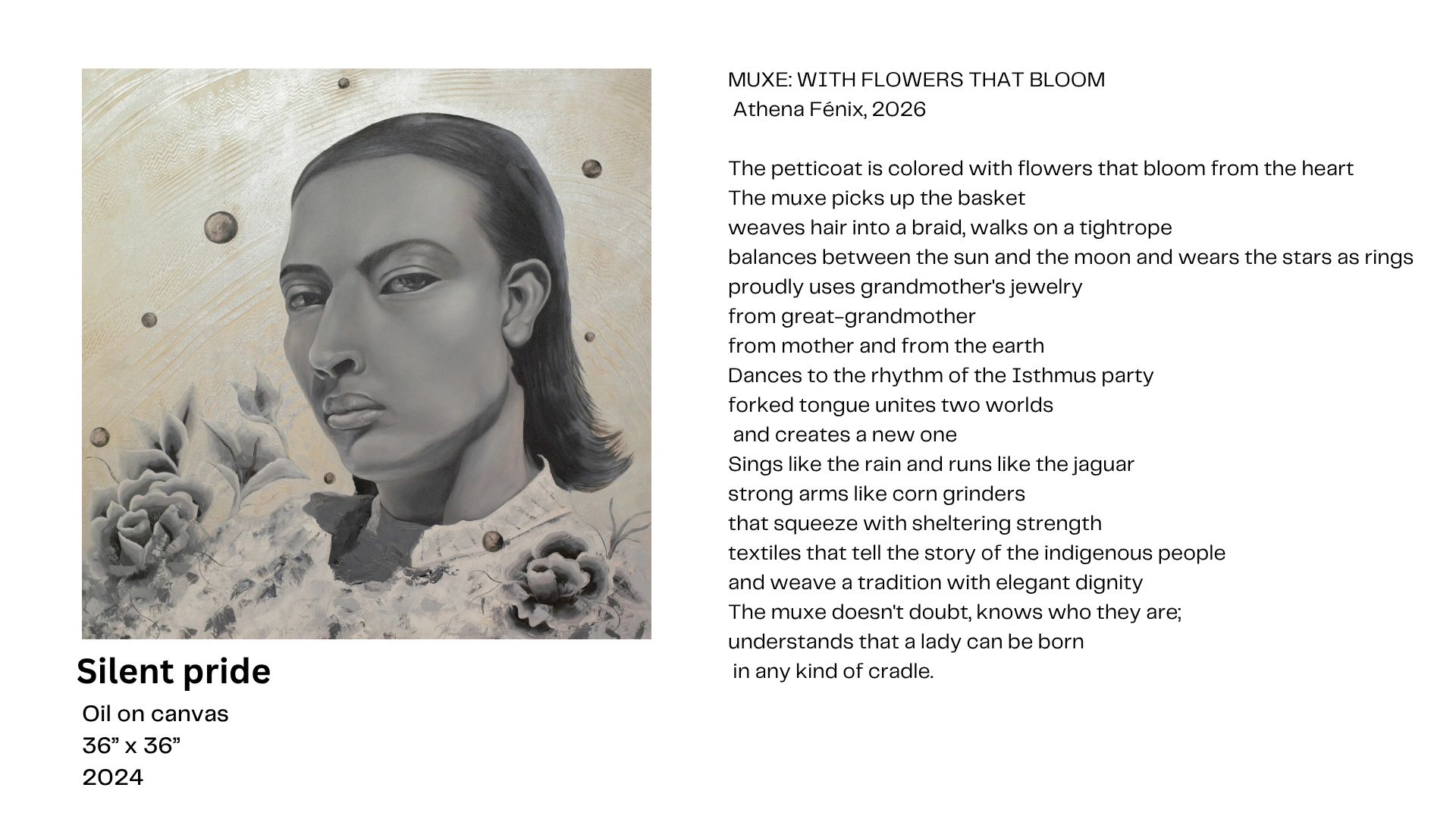 Portrait of a person with flowers in grayscale style