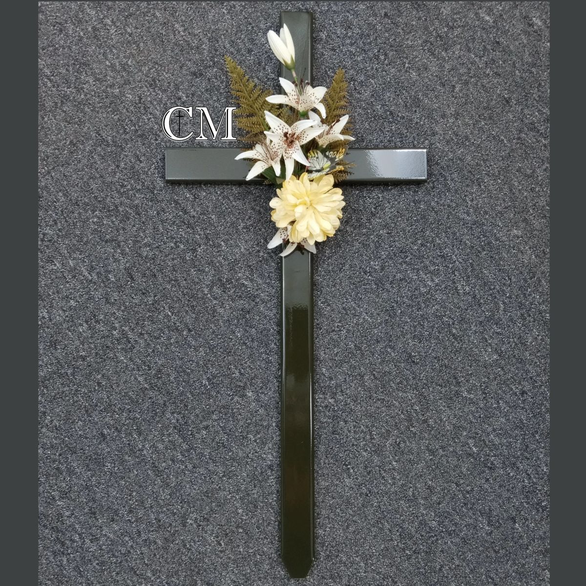 30 inch STEEL olive cemetery cross, cross 724