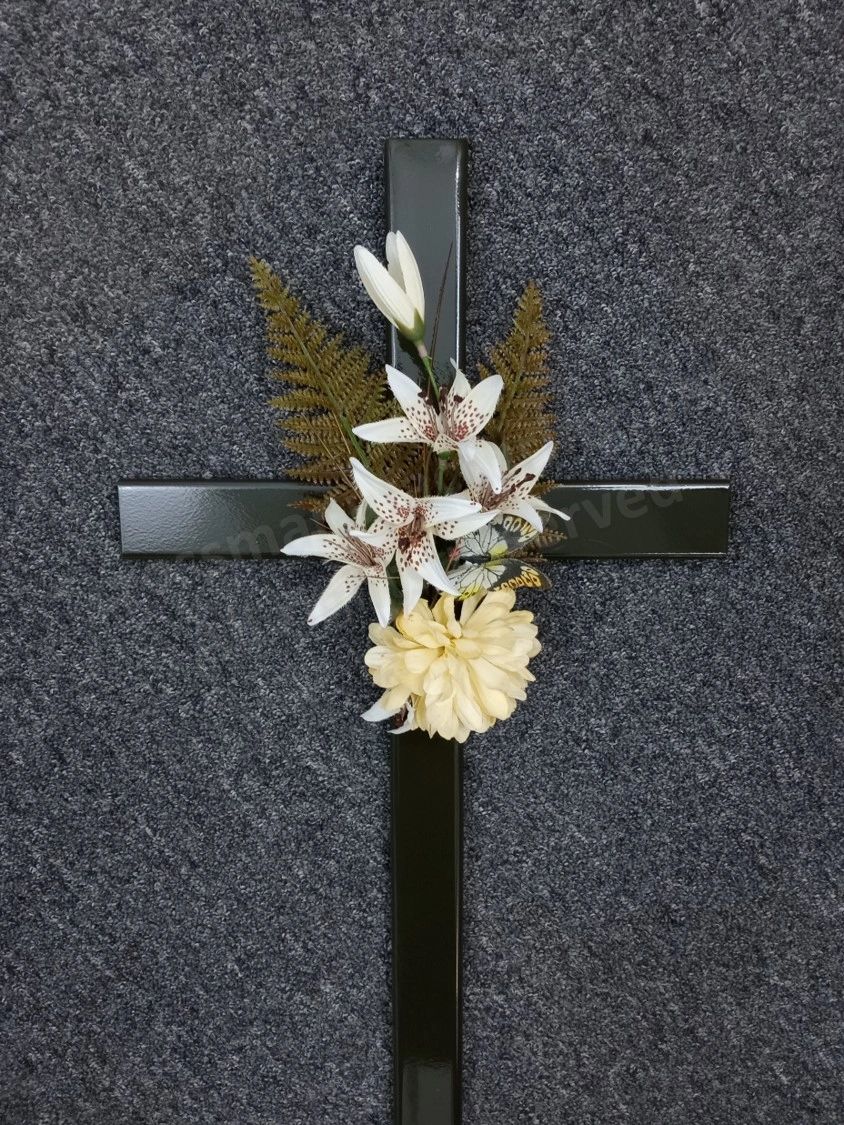 30 inch STEEL olive cemetery cross, cross 724