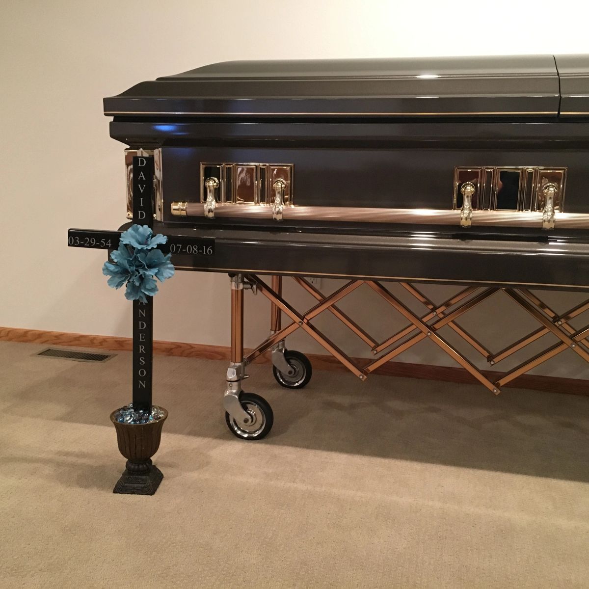 30 inch STEEL black funeral cross, memorial cross, cross 106