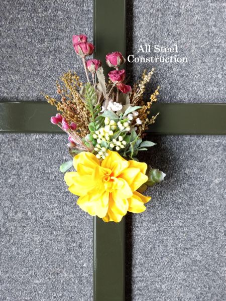 30 inch STEEL olive cemetery cross, cross 645