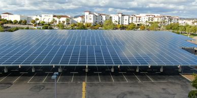 A property's roof that is fully covered in solar panels