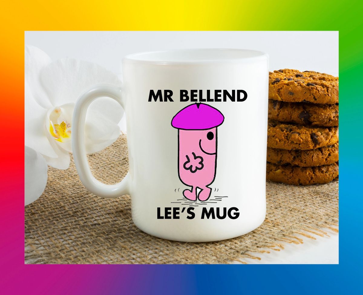 Personalised Mr Men Mr Bellend Rude Funny Novelty Office Mug