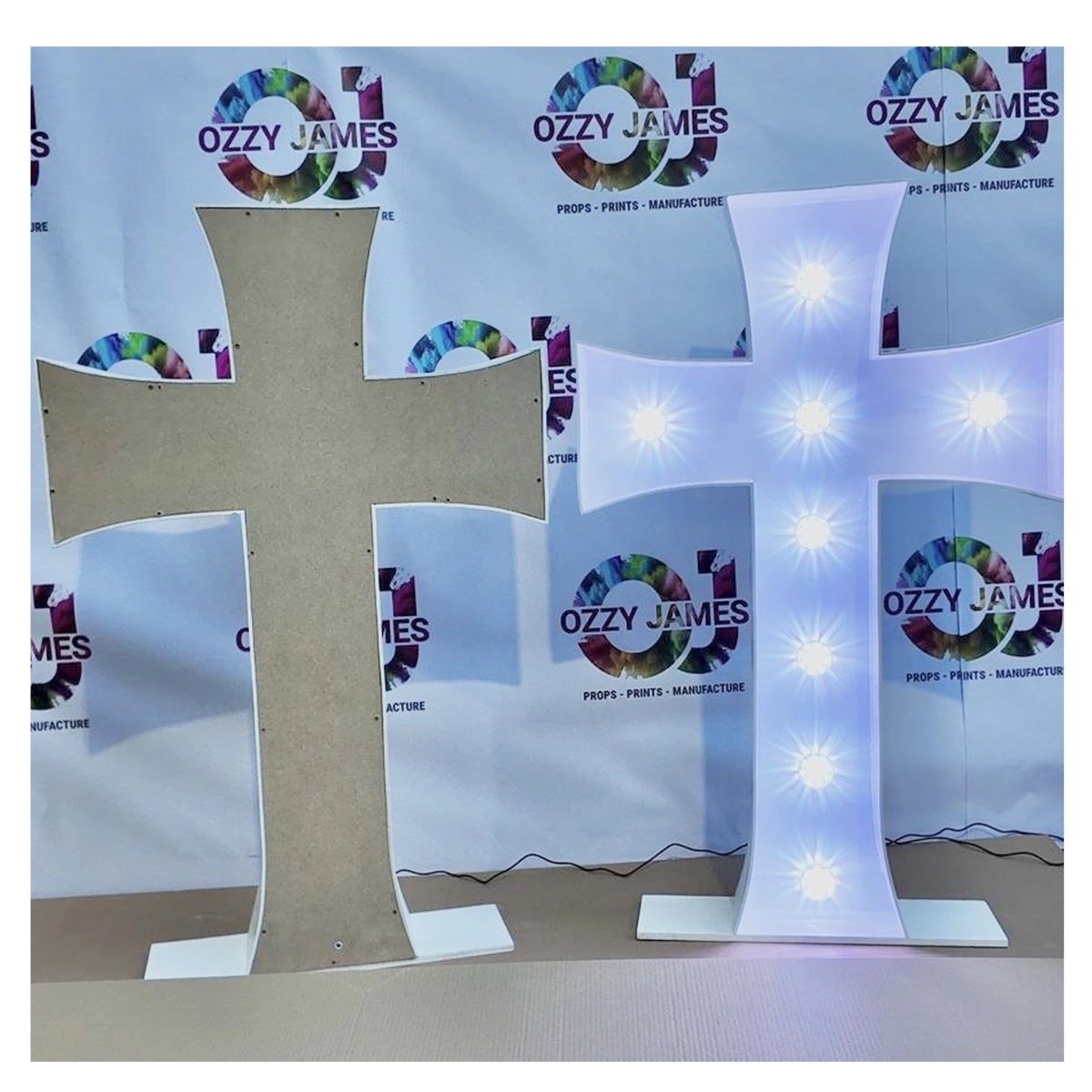 4ft LED RGB Colour Changing Light Up Curved Cross
