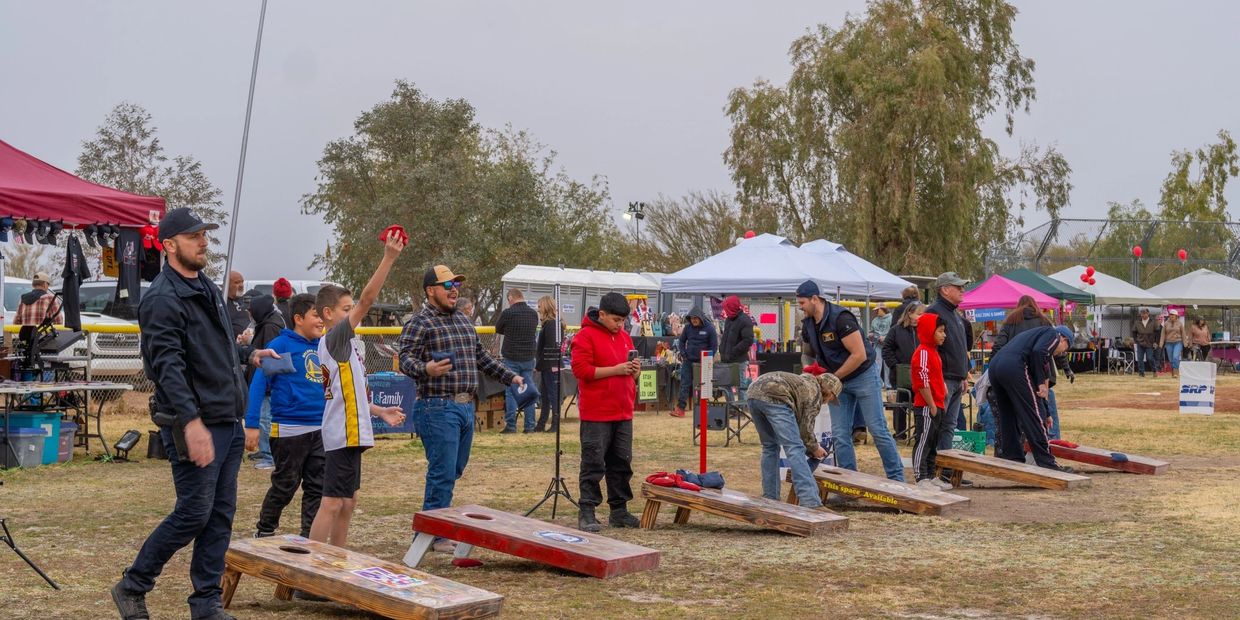 Cornhole tournaments, raffles prizes games poker run