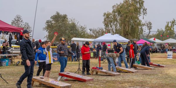 Cornhole tournaments, raffles prizes games poker run