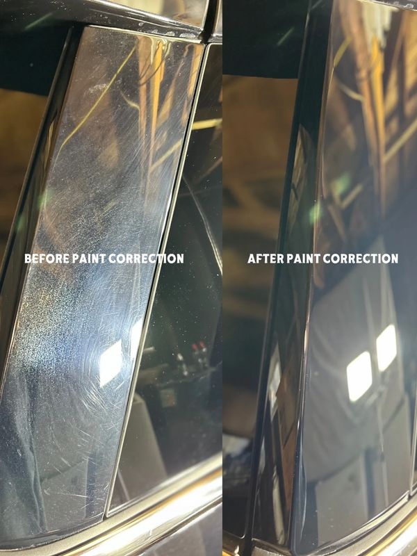 Before and after paint correction of a 2024 lincoln navigator before a system x ceramic coating.