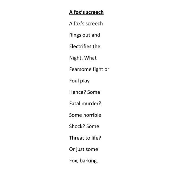 A poem about terrifying sounds at night.