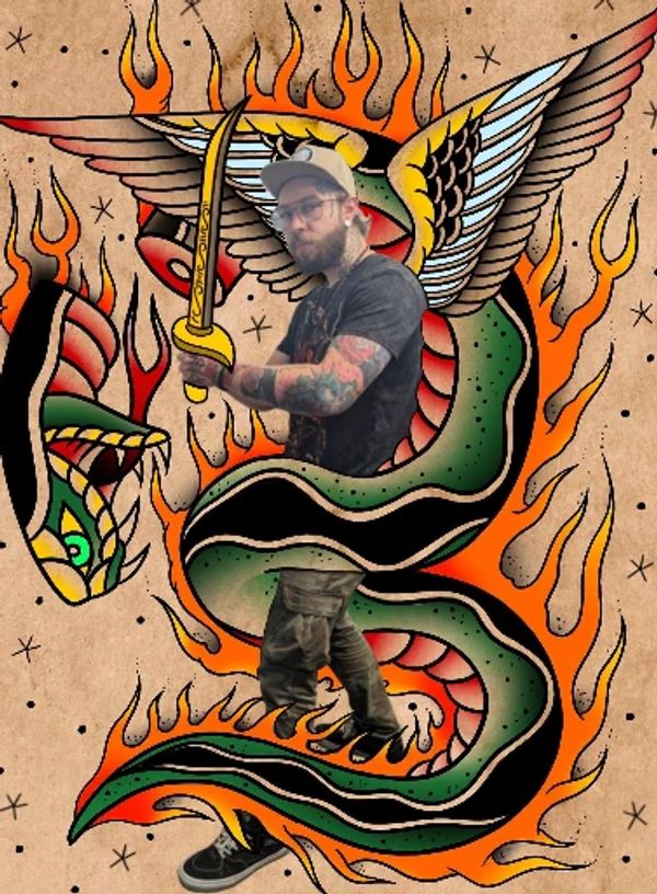 I had a lot of fun drawing this dragon and photoshopping myself in it. I love drawing out new ideas.