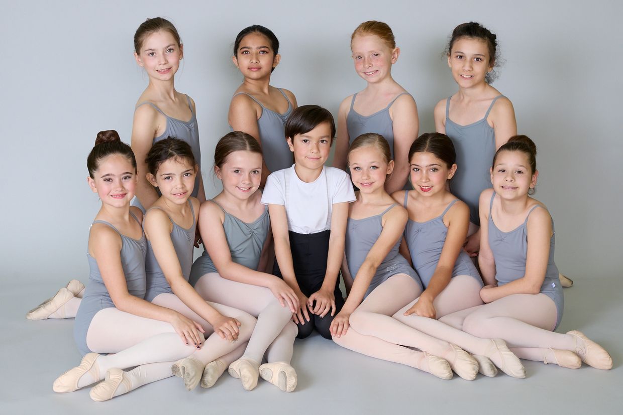 Young dancers in ballet class during summer session at Minnesota Ballet School