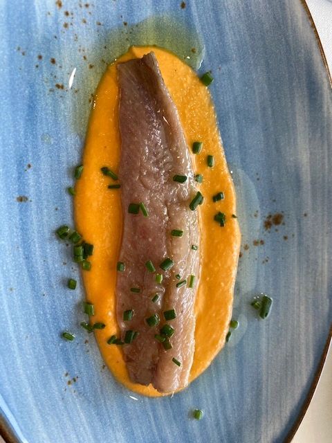 Sardina marinada con Salmorejo 