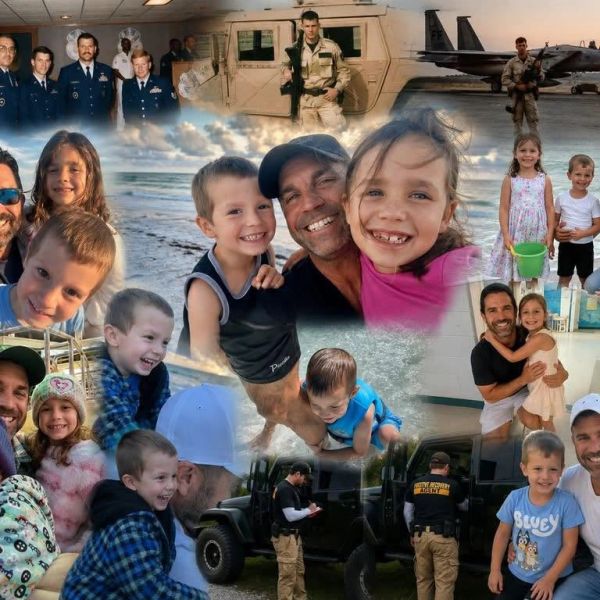 A collage of family moments and military service photos.
